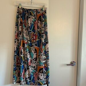 NWT comic book print midi skirt